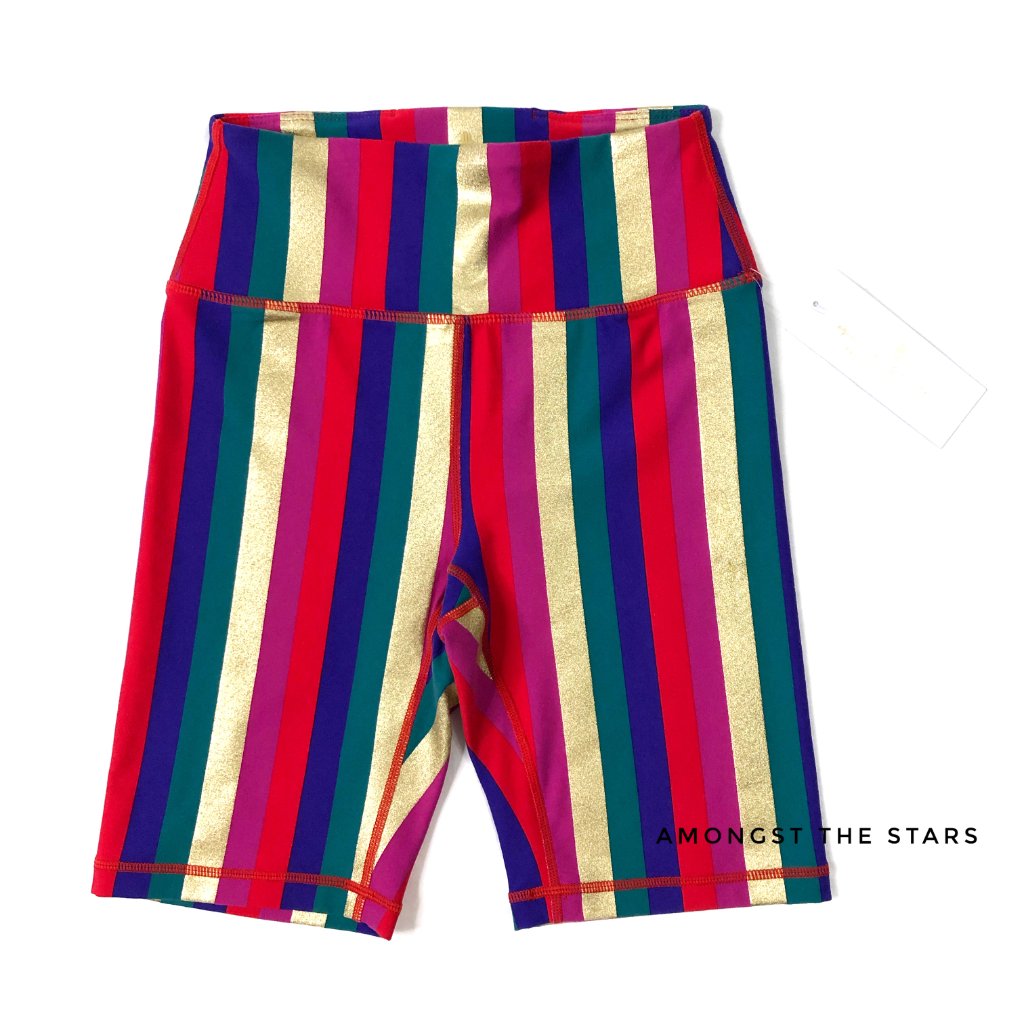 Spiritual Gangster Rainbow Stripe Biker Shorts